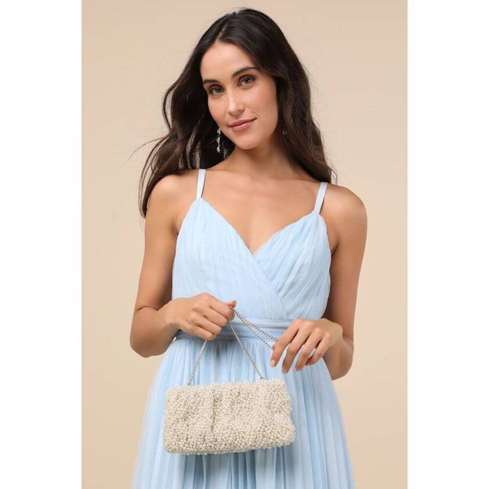 Lulus Pluenta Ivory Pearl Clutch White - Size One Size